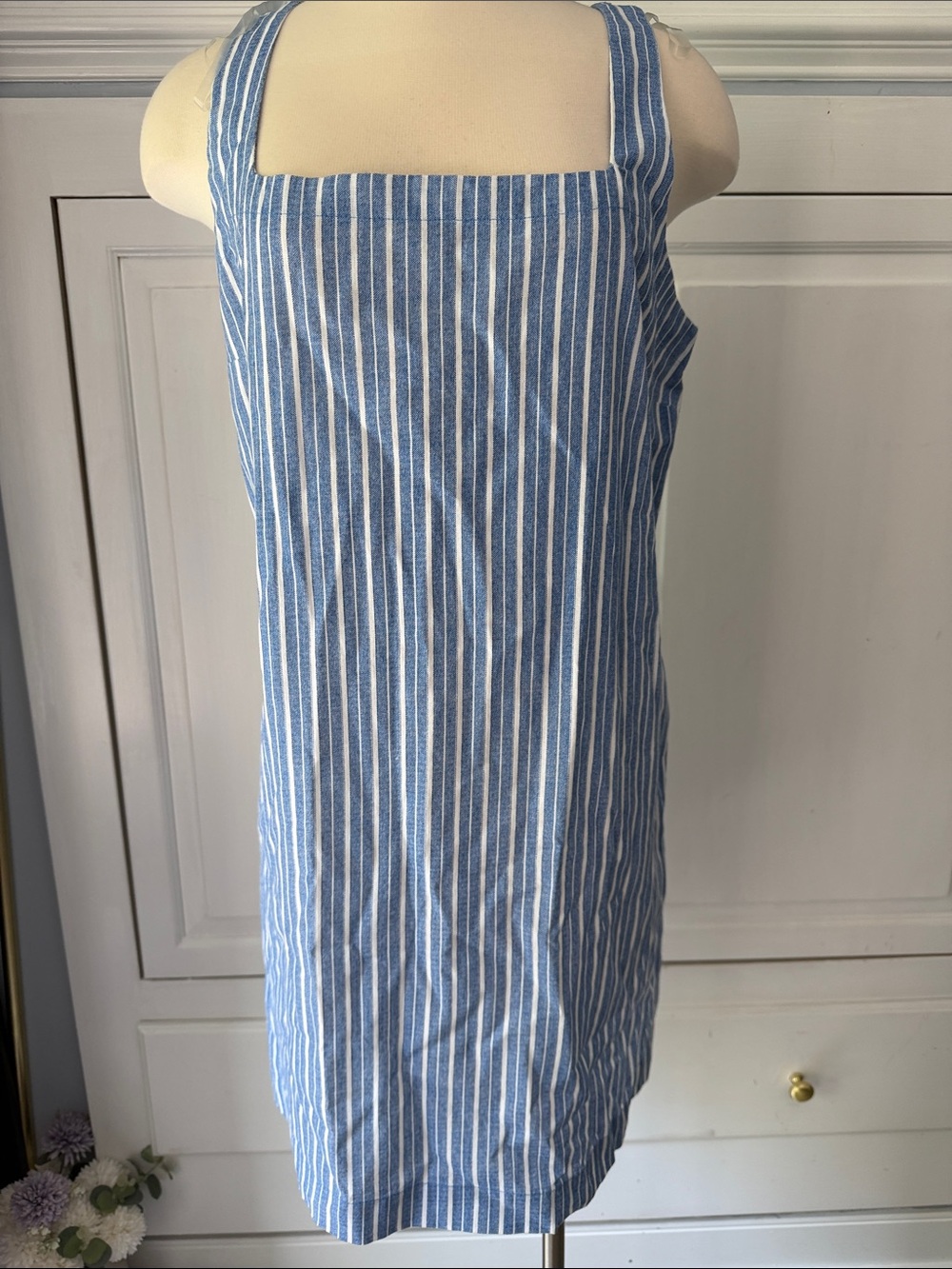 a new day Blue and White Striped Sleeveless Shift Dress